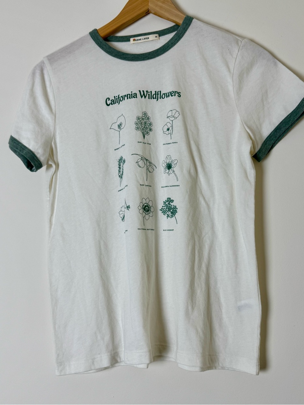 Marine Layer California Wildflowers Graphic Tee Size M *FLAW*